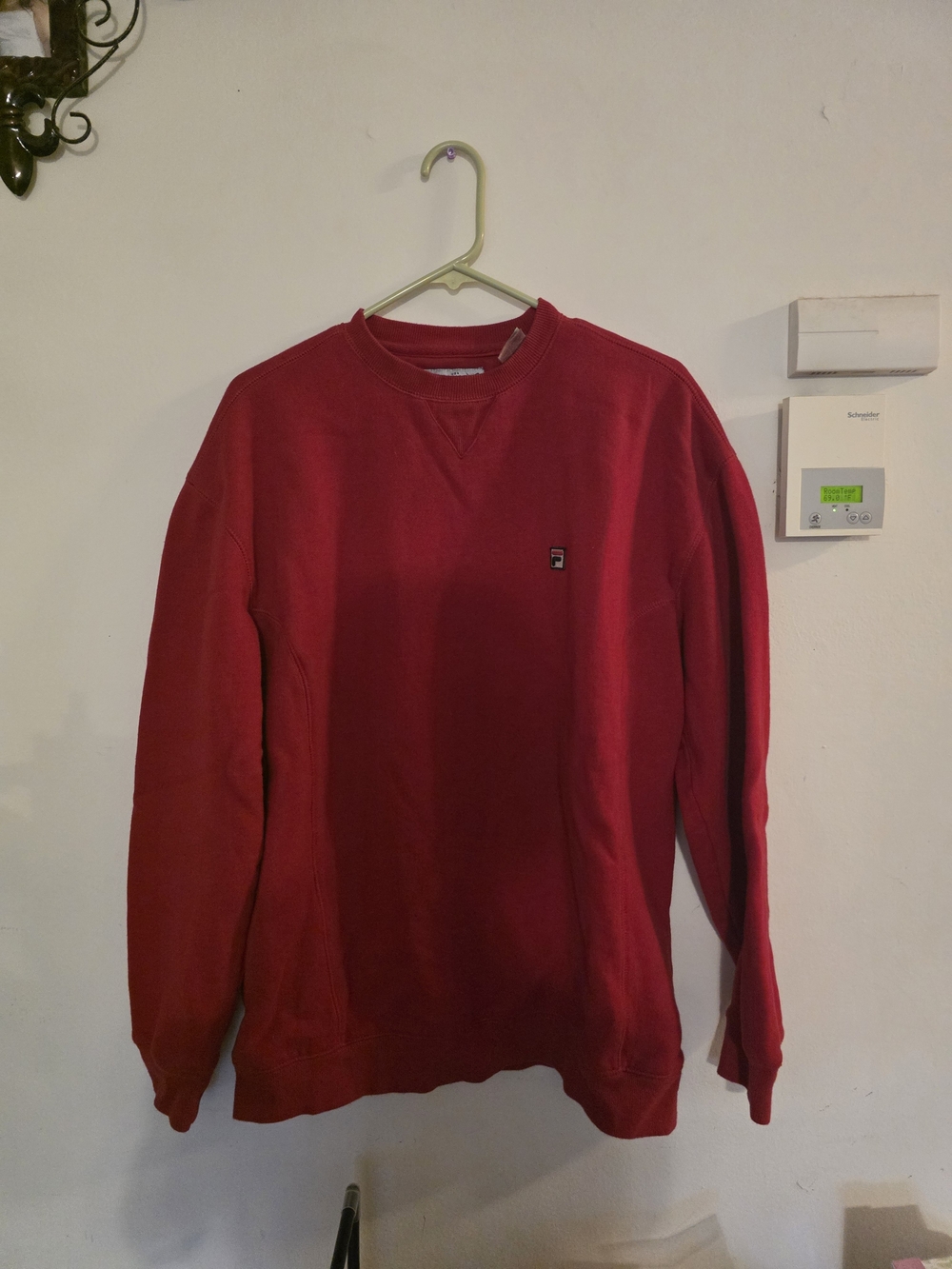 Fila Men's Red Crewneck Pullover Sweatshirt